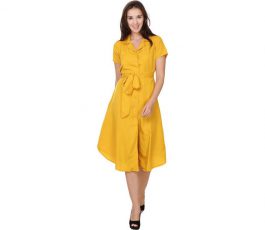 Crease & Clips Women’s Shirt Yellow Dress